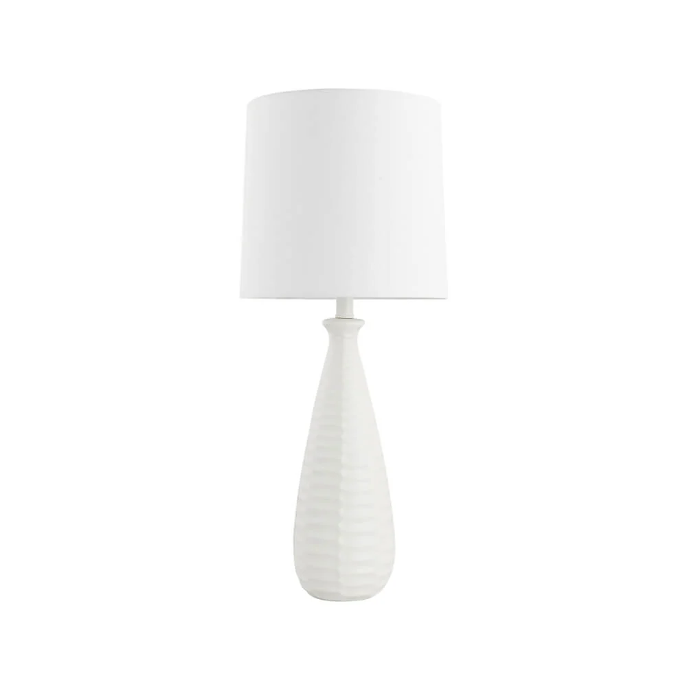 HOME DELUXE Grote tafellamp met stoffen kap MELVA - Wit
