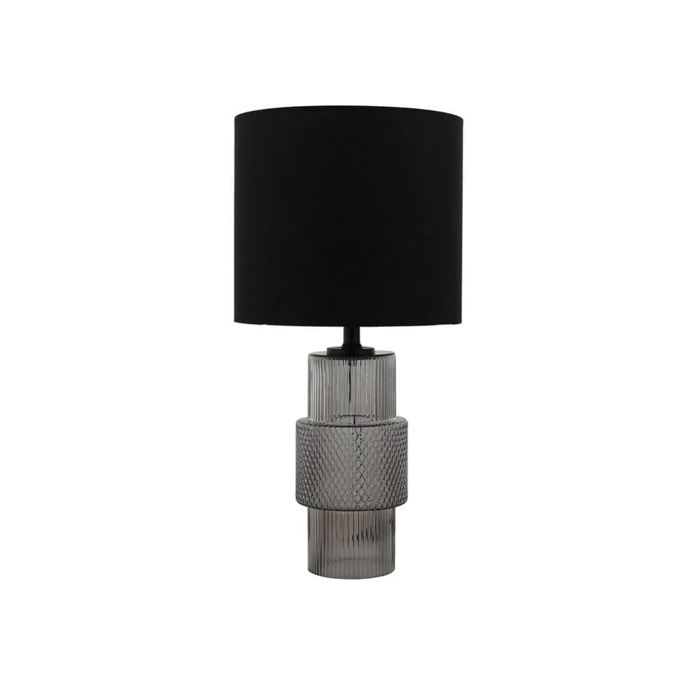 HOME DELUXE Grote tafellamp van glas YUKI - Rookgrijs
