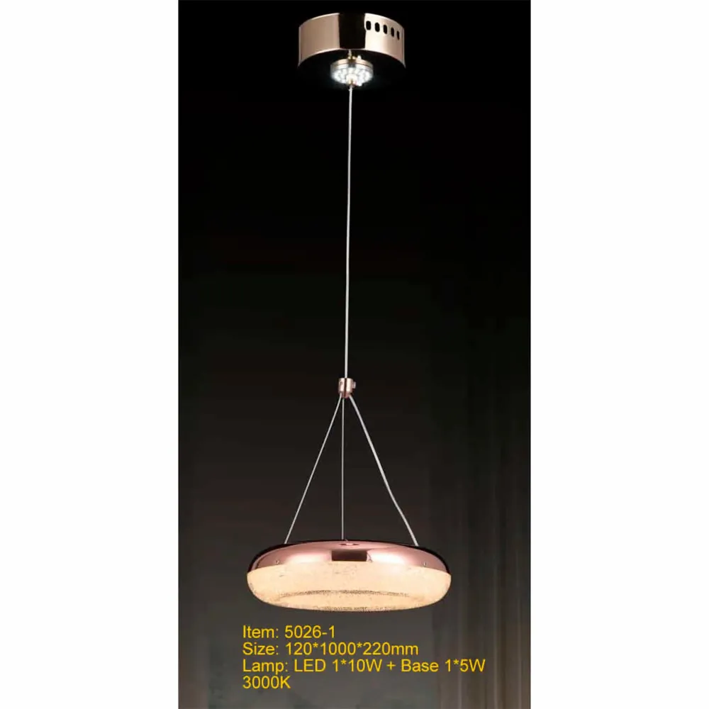 LUM COLGANTE LED 15W 1 ARO BRONCE 3000K IIDSA