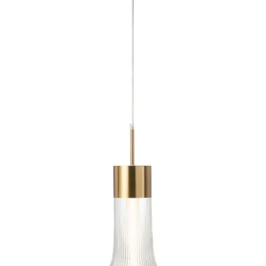 J-Line hanglamp - metaal - transparant/goud - LED lichtjes
