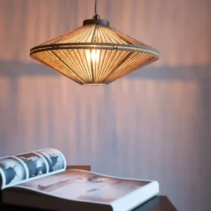 J-Line hanglamp Ovni - ijzer/jute - naturel - small