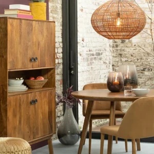 J-Line hanglamp - riet/metaal - naturel