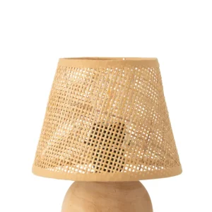 J-Line lamp Getwist - metaal/hout - naturel - LED lichtjes