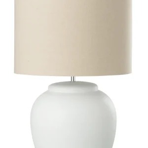 J-Line lamp Meli + kap - keramiek/linnen - wit - large