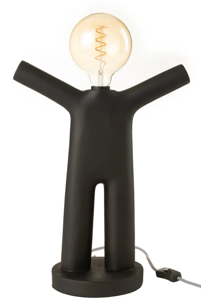 J-Line lamp P'tit Maurice - polyresin - zwart