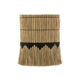 J-Line lampenkap Motief - gras/rotan - naturel/zwart - small