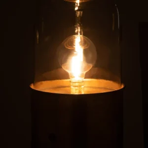J-Line tafellamp Antiek - glas/zink - goud - large - LED lichtjes
