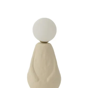 J-Line tafellamp Globe - glas/keramiek - beige