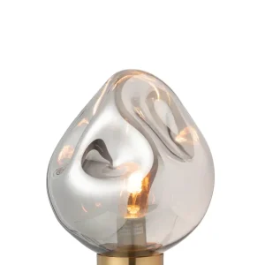 J-Line tafellamp - metaal/glas - grijs/goud