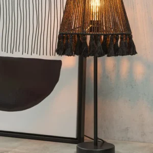 J-Line tafellamp Mila - jute - zwart