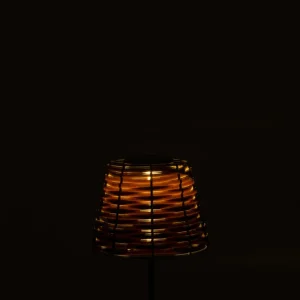 J-Line tafellamp Zonne Energie - kunststof - bruin - LED lichtjes
