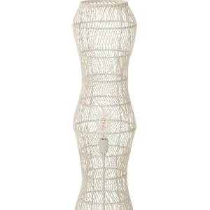 J-Line vloerlamp Getwist - rotan/metaal - wit