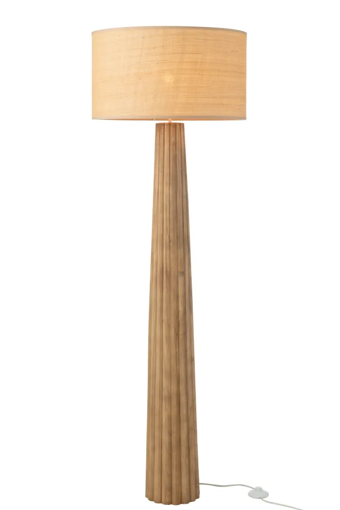 J-Line vloerlamp Paraplu Ailanthus - hout - naturel