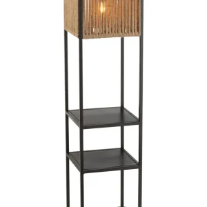 J-Line vloerlamp Vierkant - ijzer/jute - naturel/zwart