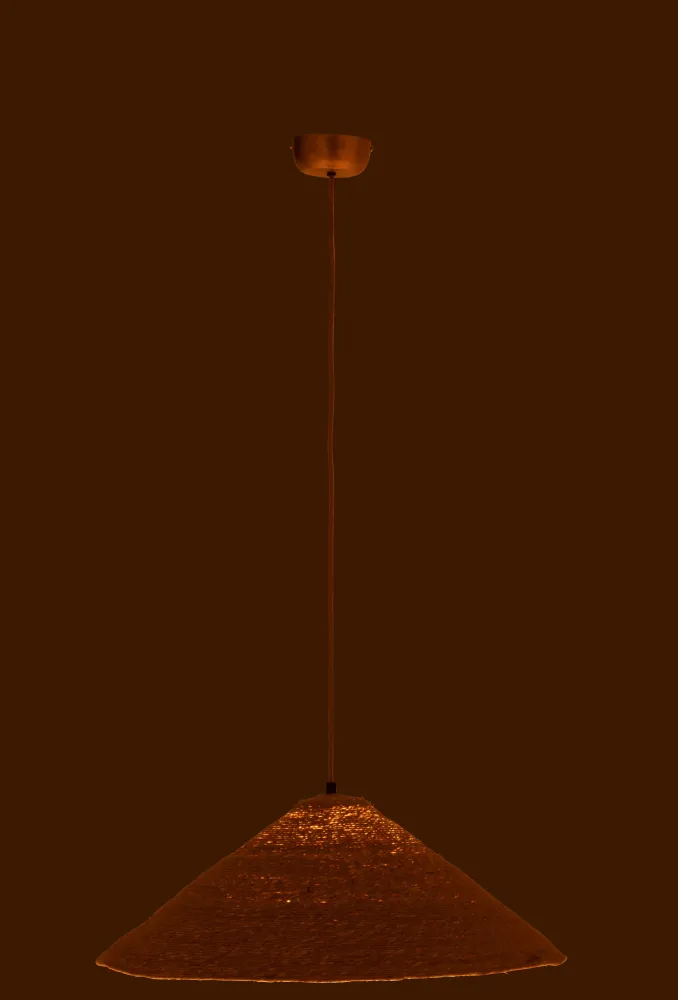 J-Line Hangende Lamp Hoed Moonj Gras Naturel Small