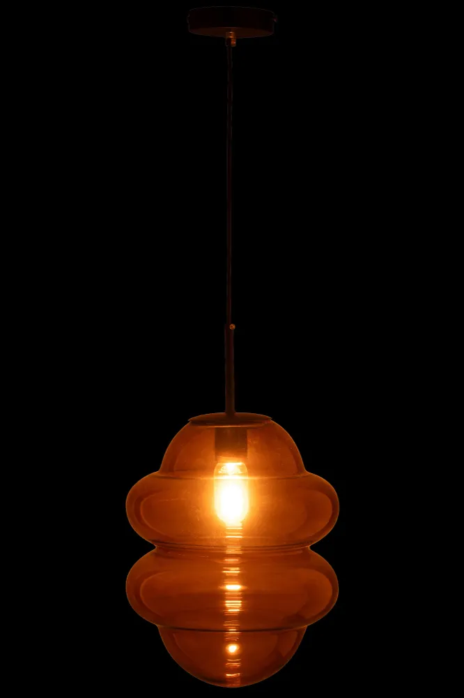 J-Line Hanglamp Honinglepel Glas Bruin