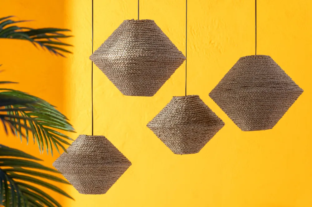 J-Line Hanglamp Ufo Zeegras Naturel Small