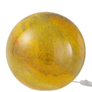 J-Line Lamp Dany Strepen Rond Glas Geel Large