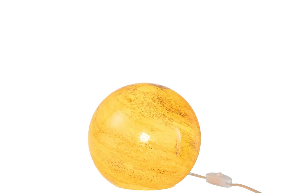 J-Line Lamp Dany Strepen Rond Glas Geel Small