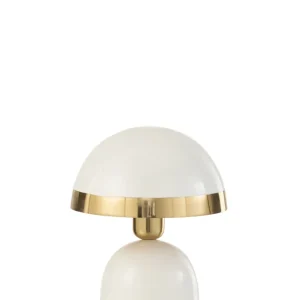 J-Line Lamp Goud Boord Metaal Blinkend Wit