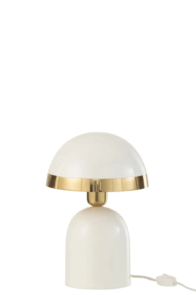 J-Line Lamp Goud Boord Metaal Blinkend Wit