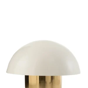 J-Line Lamp Paddenstoel Ijzer Wit/Goud Large