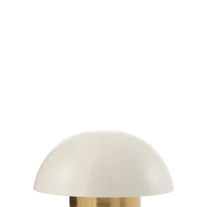 J-Line Lamp Paddenstoel Ijzer Wit/Goud Small