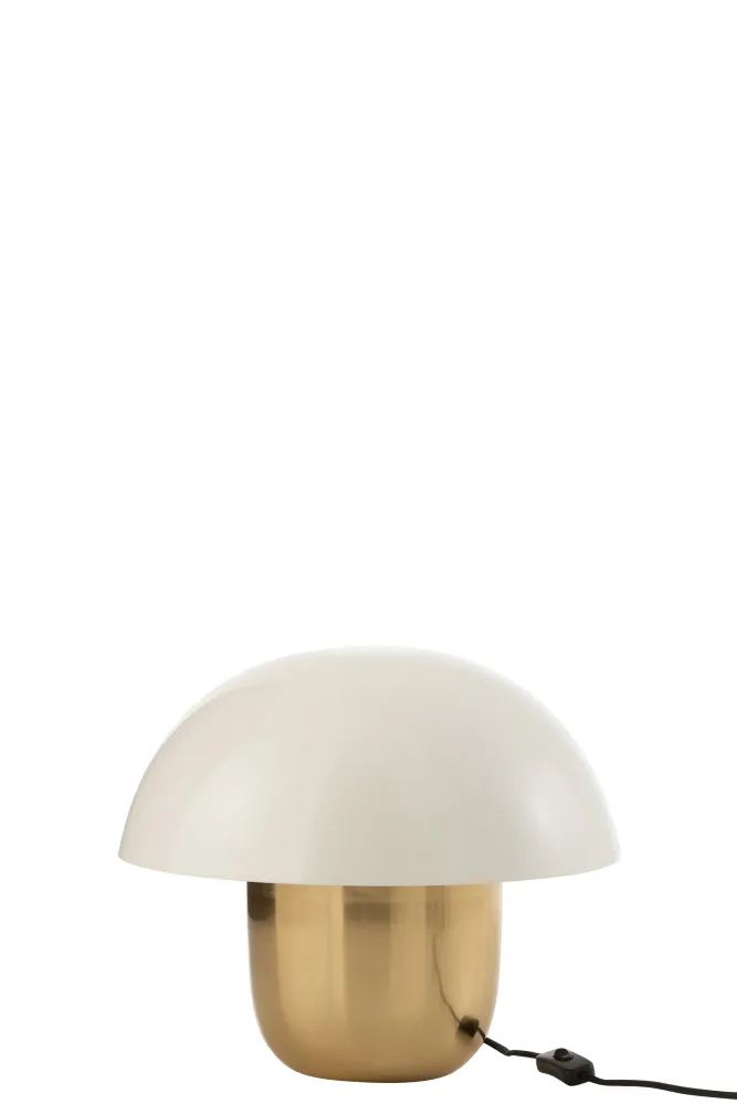 J-Line Lamp Paddenstoel Ijzer Wit/Goud Small