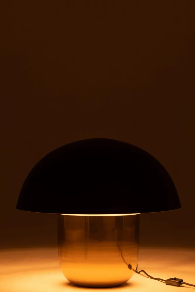 J-Line Lamp Paddenstoel Ijzer Zwart/Goud Large