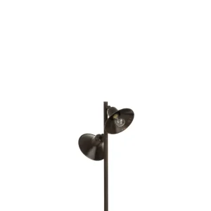 J-Line Lamp Staand 2Lampen Ijzer Donker Bruin