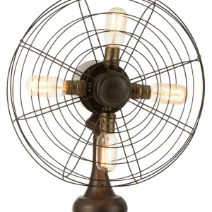 J-Line Lamp Ventilator Metaal Bruin