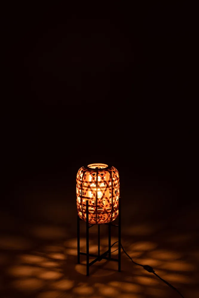 J-Line Lamp Op Voet Bamboo Naturel Small