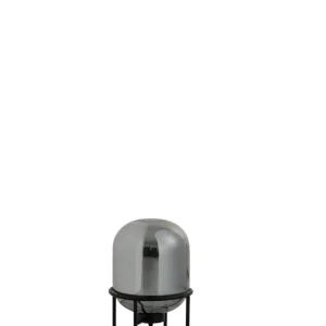 J-Line Lamp Op Voet Sasha Glas/Metaal Zilver/Zwart Small