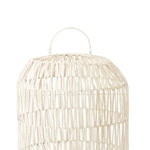 J-Line Lampkap Cyclinder Rotan Wit