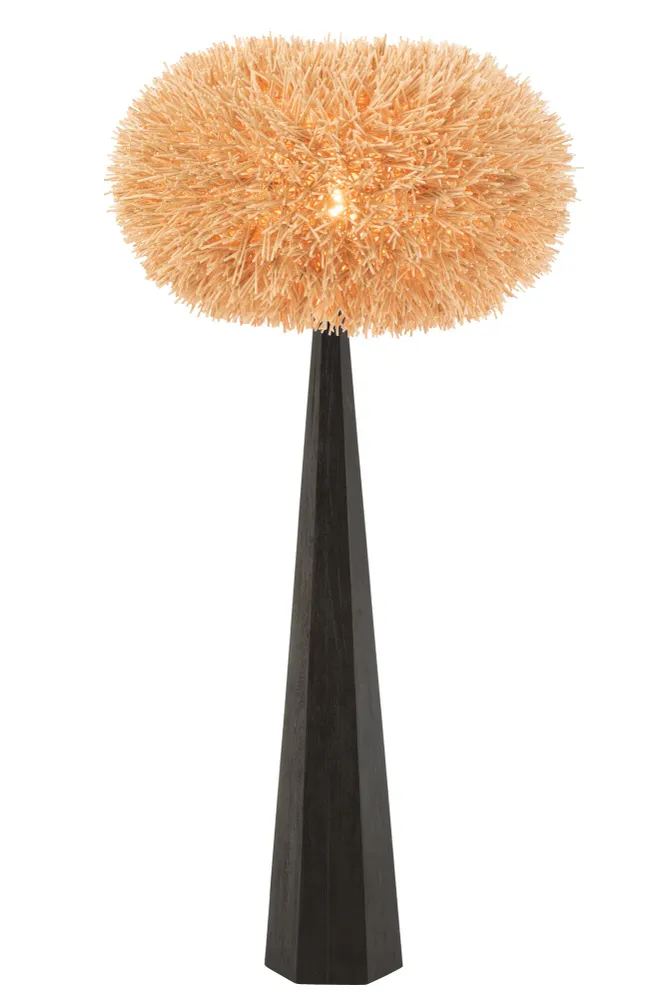 J-Line Lampvoet Octogonaal Loofhout Zwart