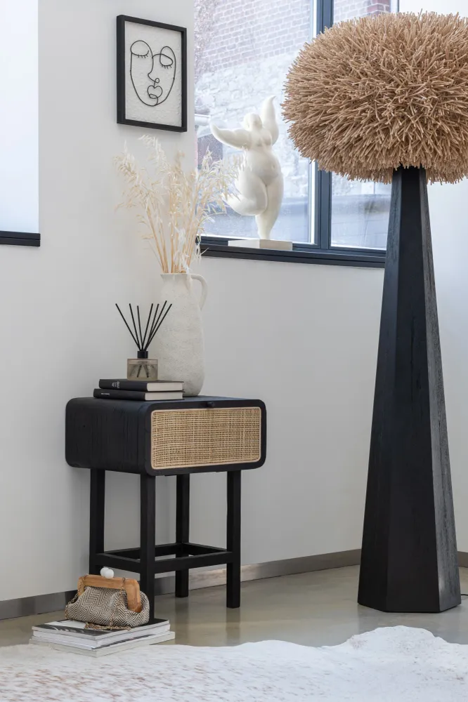 J-Line Lampvoet Octogonaal Loofhout Zwart