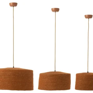 J-Line Set Van 3 Hangende Lamp Moonj Gras Roest