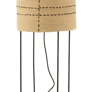 J-Line Tafellamp Stippellijnen Zeegras Naturel/Zwart