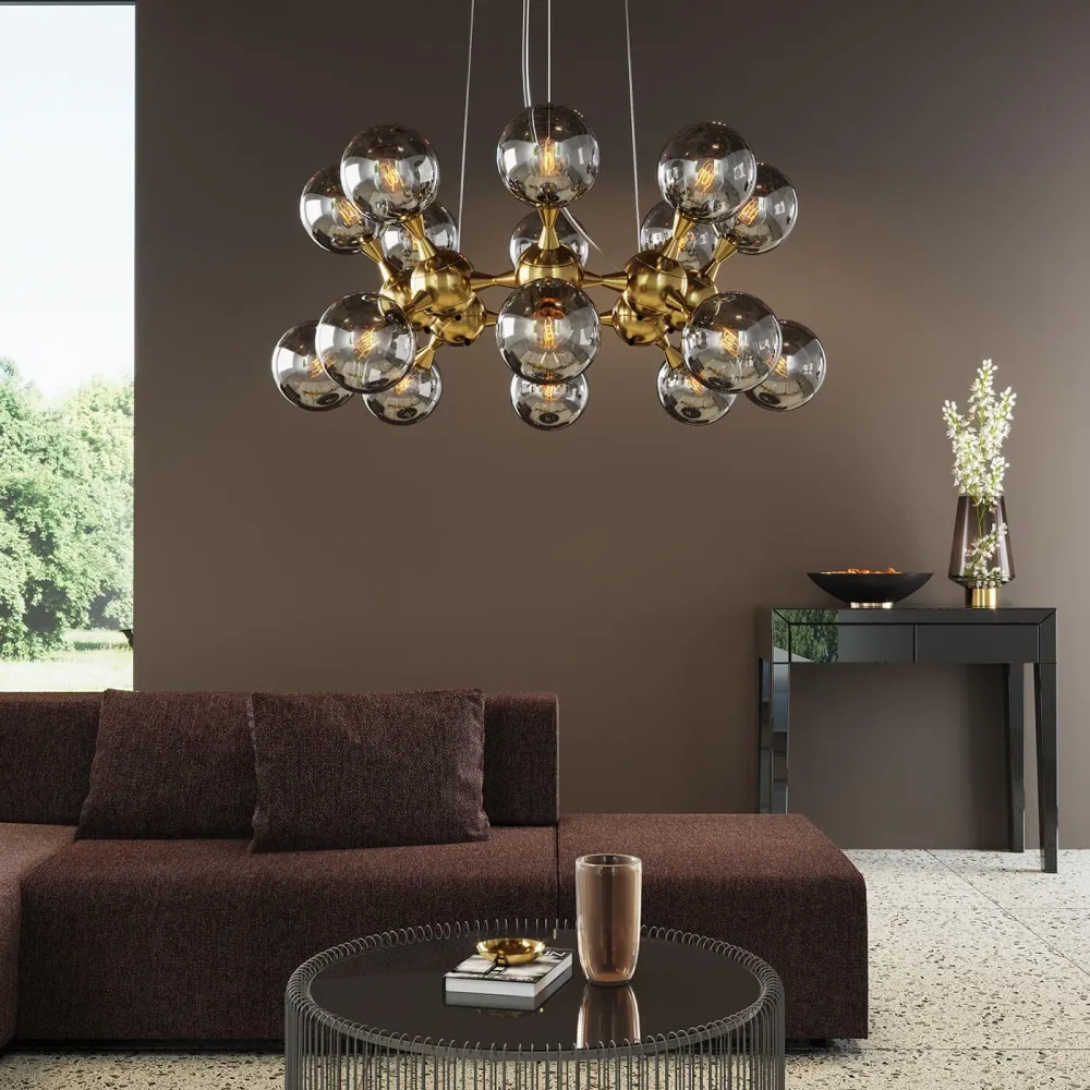 Kare Design Hanglamp Atomic Balls 18 goud