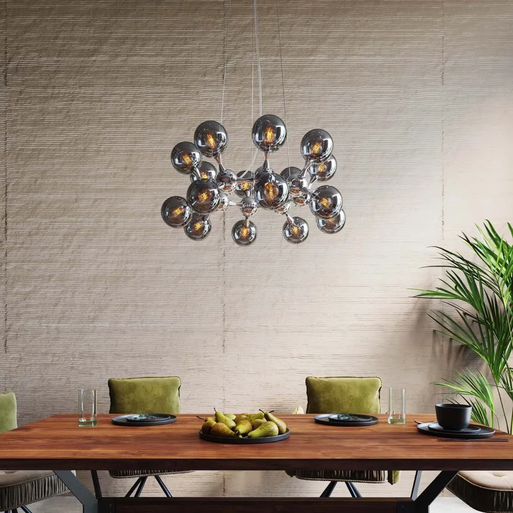 Kare Design Hanglamp Atomic Balls 18 zilver