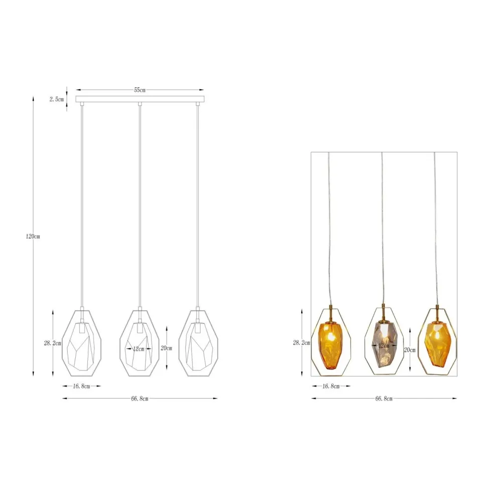 Kare Design Hanglamp Diamond Fever 67cm zwart