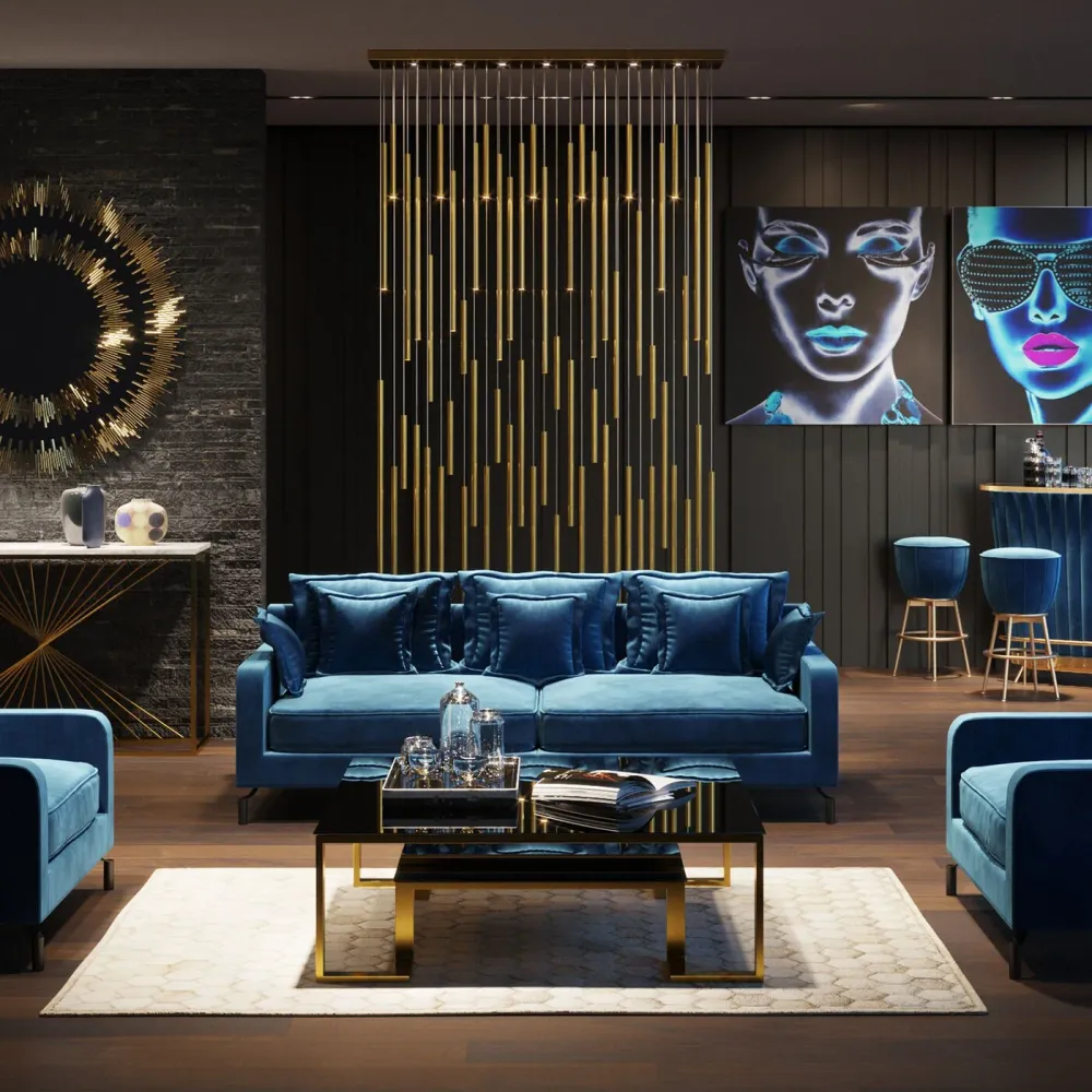 Kare Design Hanglamp Living Vegas Deluxe Goud