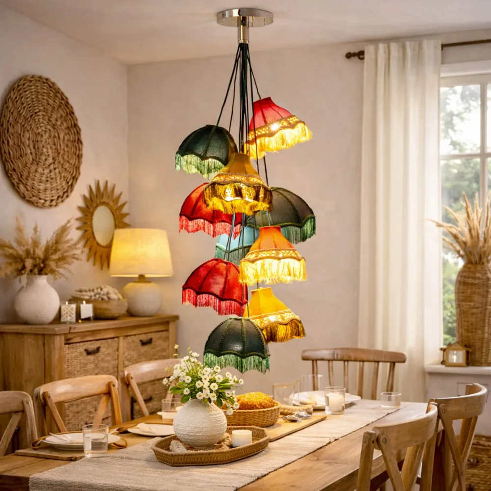 Kare Design Hanglamp Saloon Fringes 10