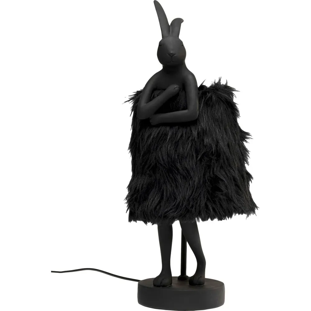 Kare Design tafellamp Animal Fluff - konijn - 50cm - zwart