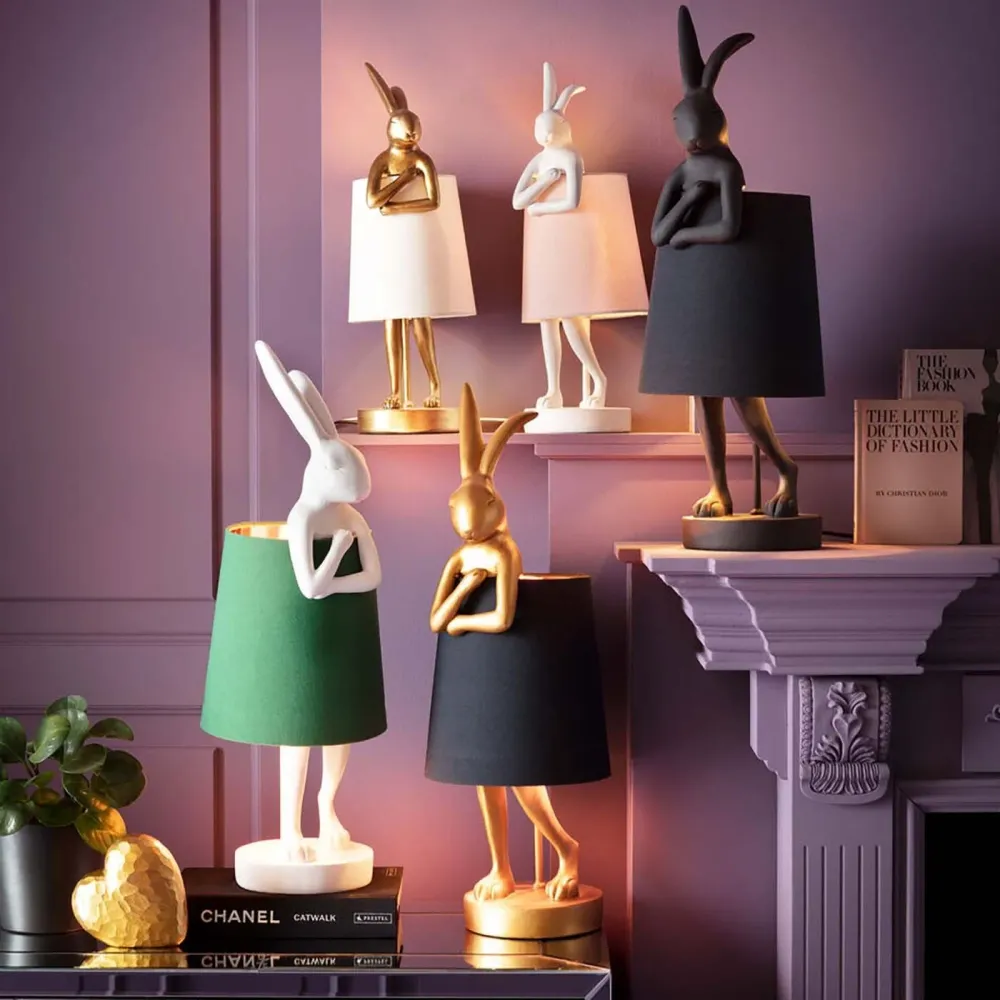 Kare Design tafellamp Animal - konijn - 50cm - goud en zwart