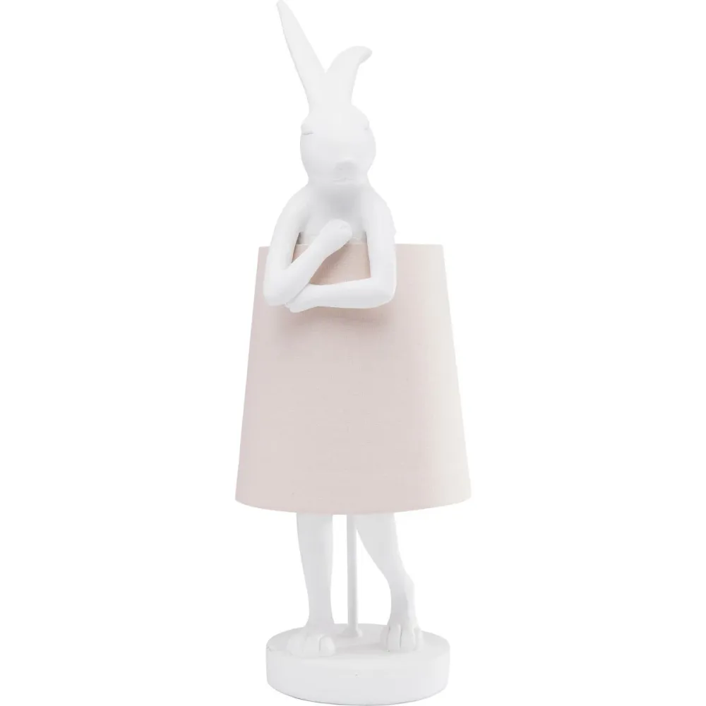 Kare Design tafellamp Animal - konijn - 50cm - wit en roze