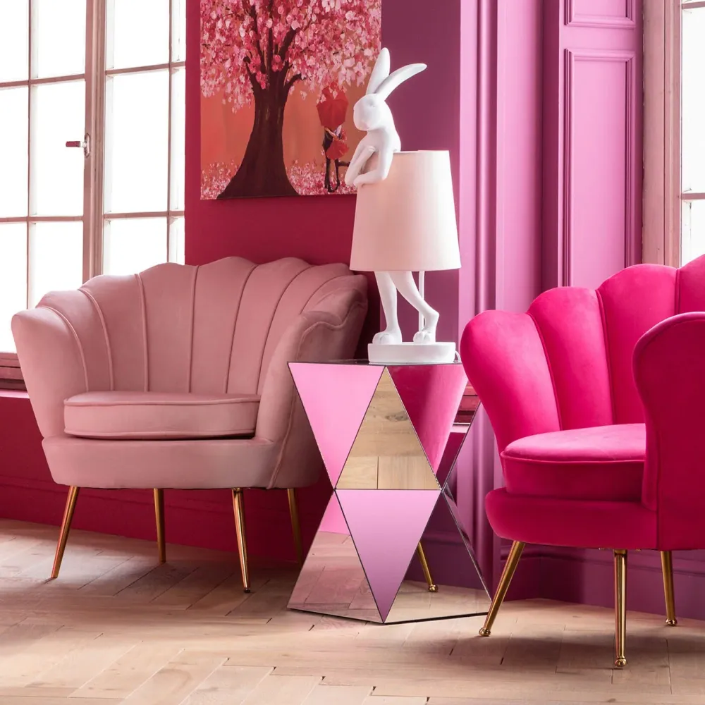 Kare Design tafellamp Animal - konijn - 68cm - wit en roze