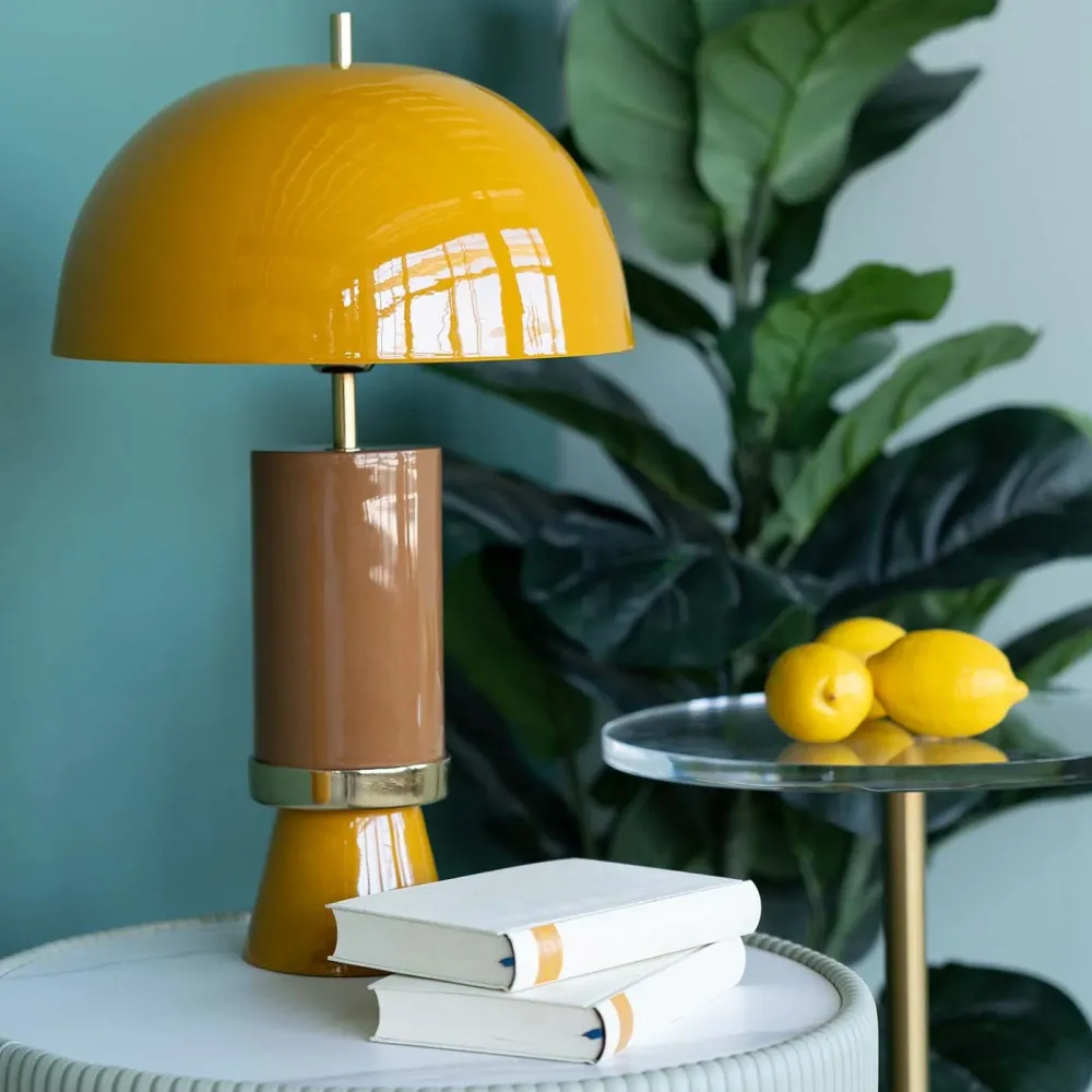 Kare Design tafellamp Josy - geel en bruin