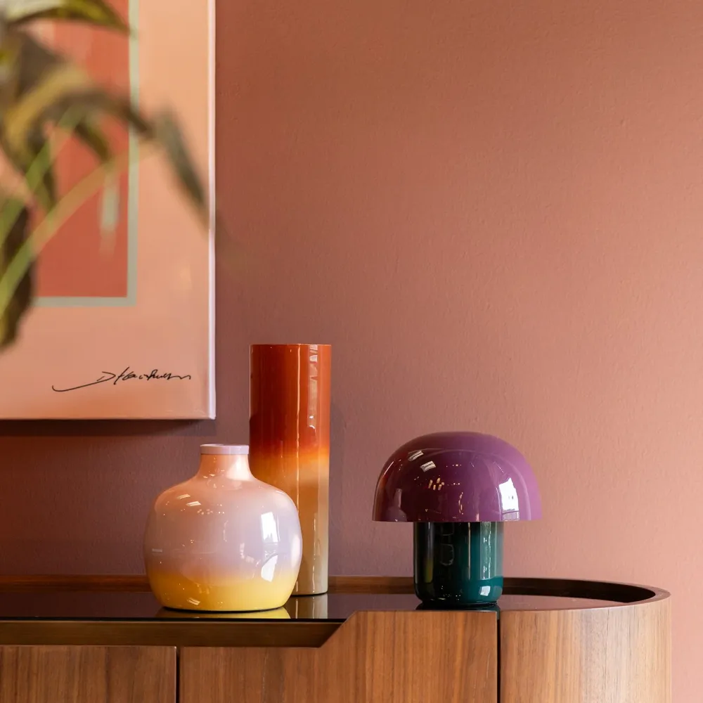 Kare Design Tafellamp Mushroom - 20cm - paars en groen