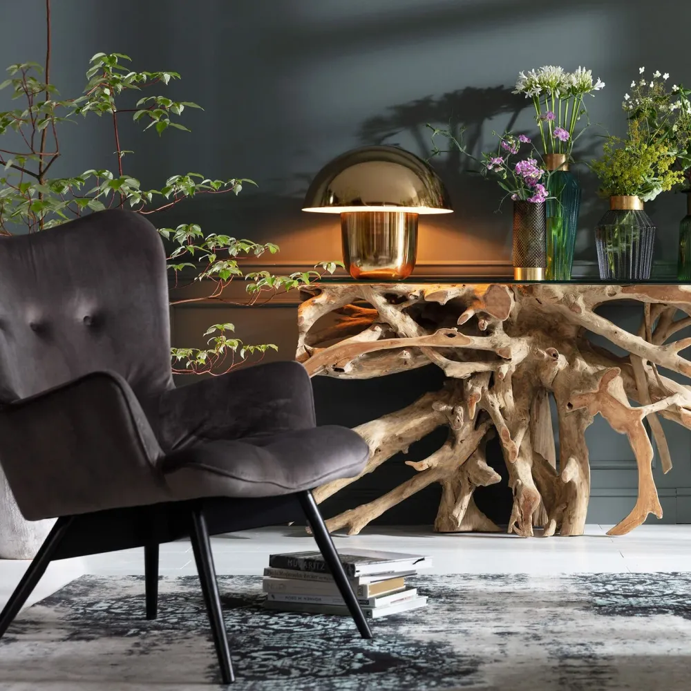 Kare Design Tafellamp Mushroom - 50cm - goud